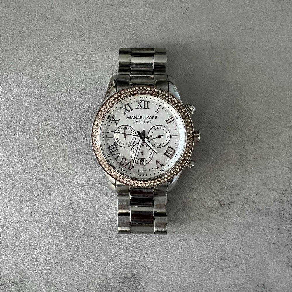 Silver Michael Kors Oversize Watch